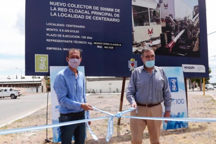 Gutiérrez y Bertoldi inauguraron una obra de saneamiento en Centenario